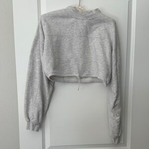 Joah Brown Women’s Grey Mock Neck Cropped Sweatshirt